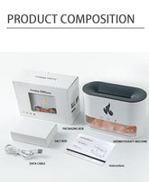 Aroma Diffuser & Humidifier with Flame Light & Himalayan Salt Therapy